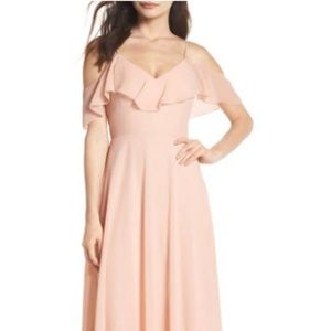 Jenny Yoo Chiffon Mila Cold Shoulder Dress Sz. 12